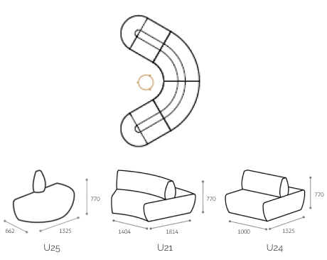 GENE Bell Curve Modular Sofa System